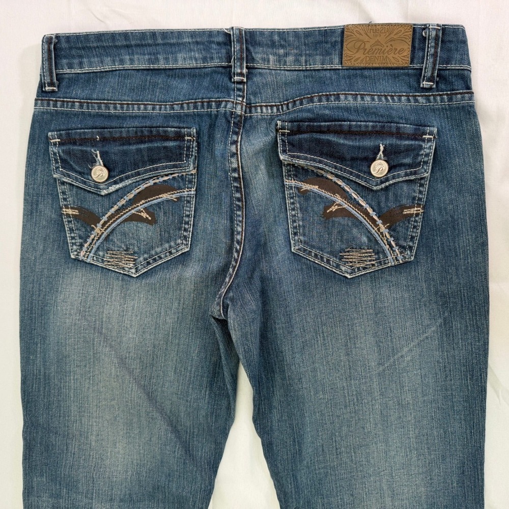 Premiere Womens Bootcut Jeans Medium Wash Blue Denim Stretch Size 7/8 Regular